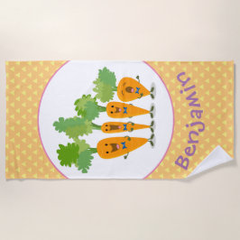 Cute singing carrot cartoon illustratie strandlaken