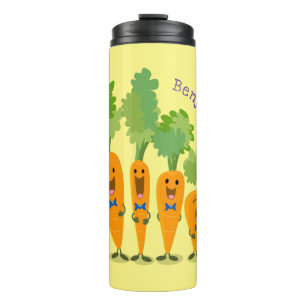 Cute singing carrot cartoon illustratie thermosbeker