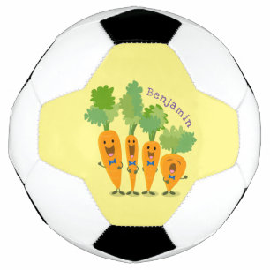 Cute singing carrot cartoon illustratie voetbal