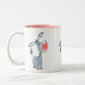 Cute Singing Cartoon Donkey Tweekleurige Koffiemok (Links)