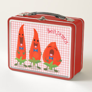 Cute-Singing chili peppers cartoon illustratie