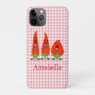 Cute-Singing chili peppers cartoon illustratie iPhone 11 Pro Hoesje