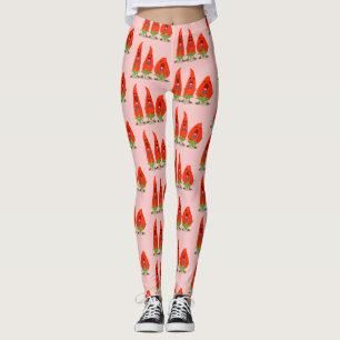 Cute-Singing chili peppers cartoon illustratie Leggings
