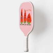 Cute-Singing chili peppers cartoon illustratie Pickleball Paddle (Links)