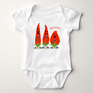 Cute-Singing chili peppers cartoon illustratie Romper