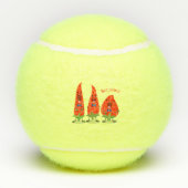 Cute-Singing chili peppers cartoon illustratie Tennisballen (Achterkant)