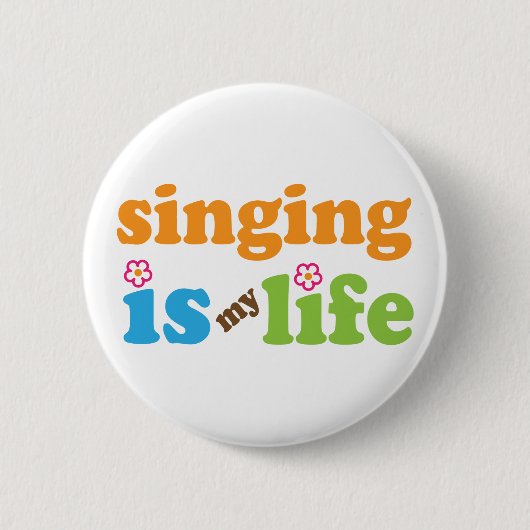 Cute Singing is mijn leven Ronde Button 5,7 Cm (Voorkant)