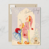 Cute Singing KerstCarolers Briefkaart (Voorkant / Achterkant)