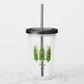 Cute singing okra Plant cartoon Acryl Drinkbeker (Voorkant)