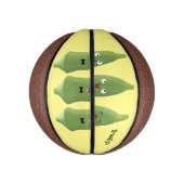 Cute singing okra Plant cartoon Basketbal (Verticaal)