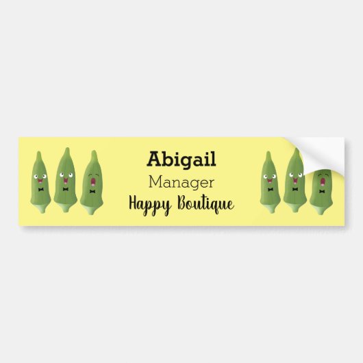 Cute singing okra Plant cartoon Bumpersticker (Voorkant)