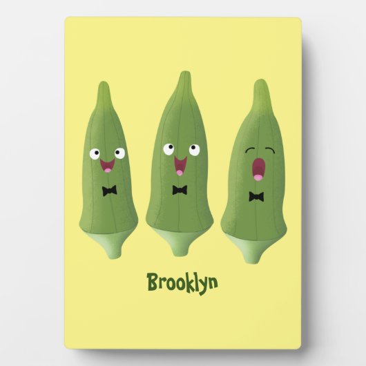 Cute singing okra Plant cartoon Fotoplaat (voorkant)