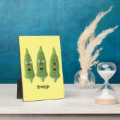 Cute singing okra Plant cartoon Fotoplaat (Zijkant)