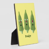 Cute singing okra Plant cartoon Fotoplaat (Zijkant)