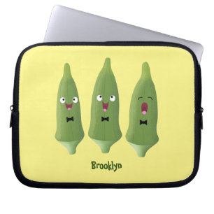 Cute singing okra Plant cartoon Laptop Sleeve