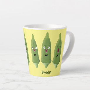 Cute singing okra Plant cartoon Latte Mok