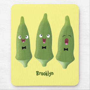 Cute singing okra Plant cartoon Muismat