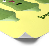 Cute singing okra Plant cartoon Poster (Hoek)