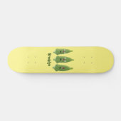 Cute singing okra Plant cartoon Skateboard (Horizontaal)