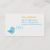 Cute Singing Vocal Coach en Music Teacher Visitekaartje (Achterkant)