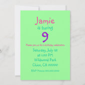 Cute Sirène et poisson Invitations de fête d'anniv (Dos)