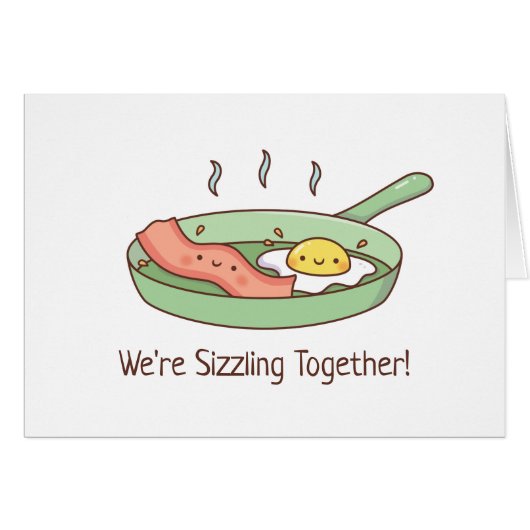 Cute Sizzling Tegether, Bacon and Egg Doodle (Voorkant Horizontaal)