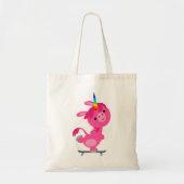 Cute Skateboarding Cartoon Unicorn Tote Bag (Voorkant)