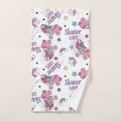 Cute Skater Girl Unicorn Roller Skate Pattern (Serviette à main)