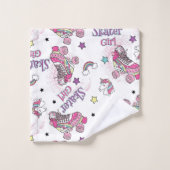 Cute Skater Girl Unicorn Roller Skate Pattern (Gant de toilette)