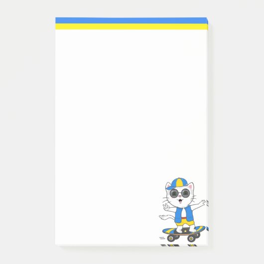 Cute Skater Kat Post-it Notities Post-it® Notes (Voorkant)