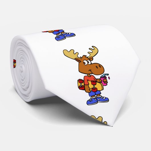 Cute Skater-mose | achtergrondkleur kiezen Stropdas (Opgerold)