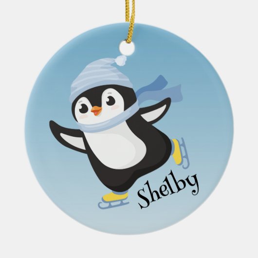 Cute Skating Penguin Ornament (Voorkant)