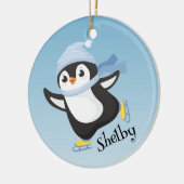 Cute Skating Penguin Ornament (Links)