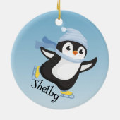 Cute Skating Penguin Ornament (Achterkant)