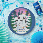 Cute Skating Penguins Snow-scene Paper Bord (Feest)