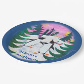 Cute Skating Penguins Snow-scene Paper Bord (Gekanteld)