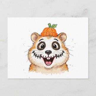 Cute Skelet Gezichtsbeschildering Hamster Hallowee Uitnodiging Briefkaart