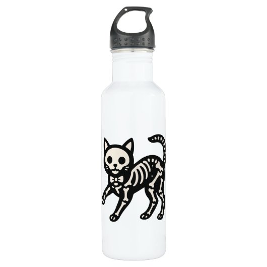 Cute Skeleton Cat Waterfles (Voorkant)