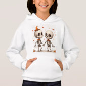 Cute Skeleton Couple Sweat - shirt à capuche (Devant)