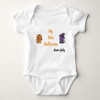 Cute Skeleton Dragon My First Halloween Baby Romper
