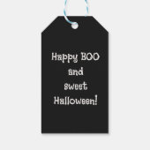 Cute Skeleton Girl with Pumpkin Balloons  Cadeaulabel (Achterkant)