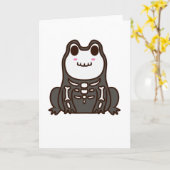 Cute Skeleton Halloween Frog Kaart (Gele Bloem)