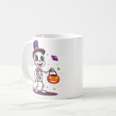 Cute Skeleton With Candy Halloween Mug Koffiemok (Voorkant links)