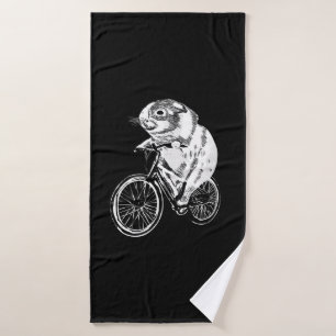 Cute Sketch Guinea Pig Bicycle Kute Pet Lover Badhanddoek