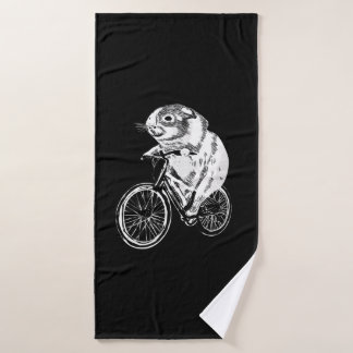 Cute Sketch Guinea Pig Bicycle | Kute Pet Lover Badhanddoek