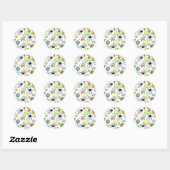 Cute Sketch Space Astronomy Astronaut Pattern Ronde Sticker (Vel)