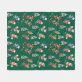 Cute Skiing Animals Fleece Blanket Deken (Voorkant (Horizontaal))