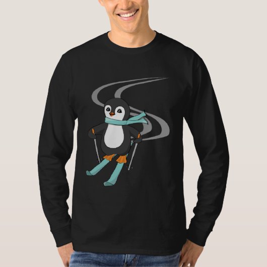 Cute Skiing Penguin Animal   Penguins T-shirt (Voorkant)