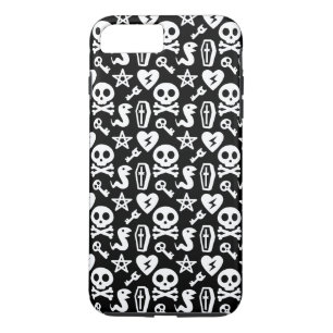 Cute Skull and Crossbone Halloween Pattern iPhone 8 Plus / 7 Plus Hoesje