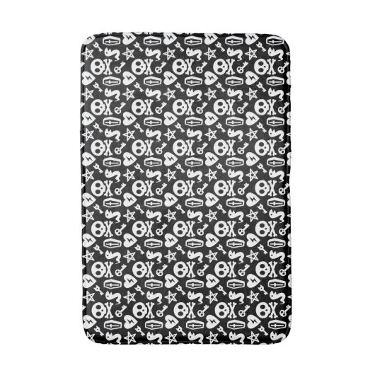 Cute Skull and Crossbones Halloween Pattern Badmat (Voorkant Verticaal)